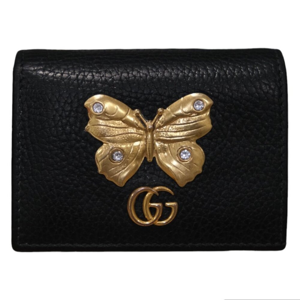 GUCCI Butterfly Compact Double G Logo Wallet